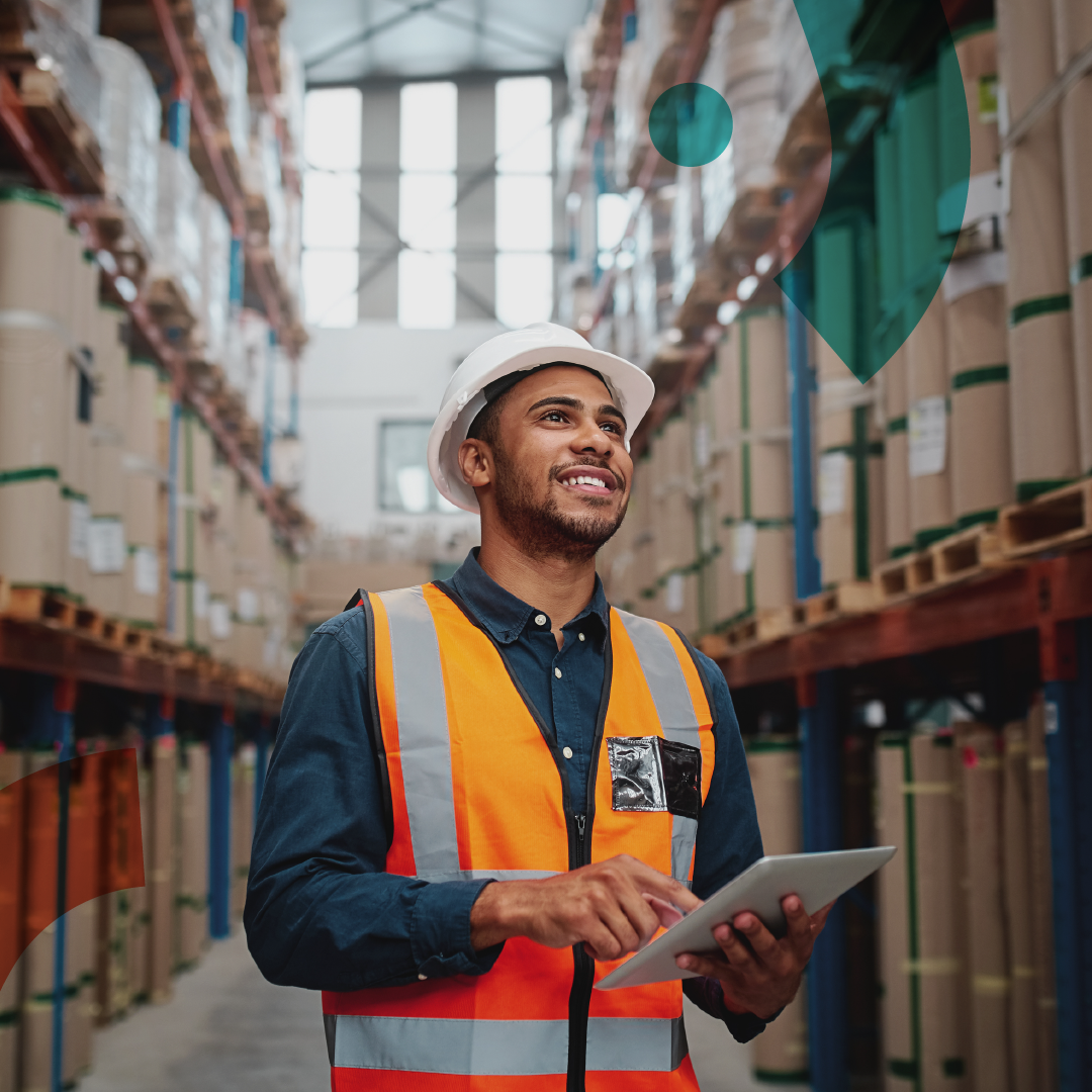 Warehouse worker with ipad of latest orders